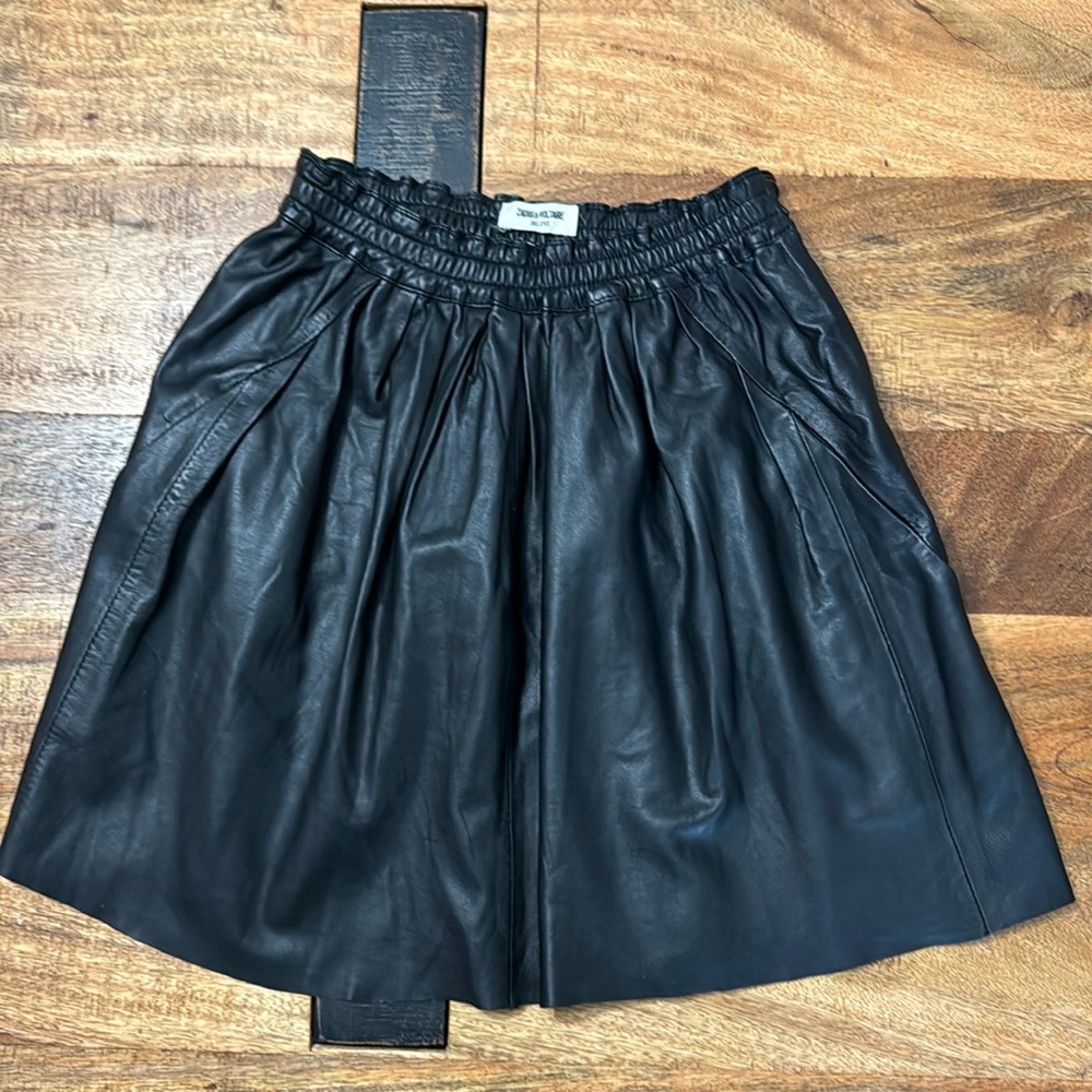 Zadig & Voltaire Black Leather Skirt